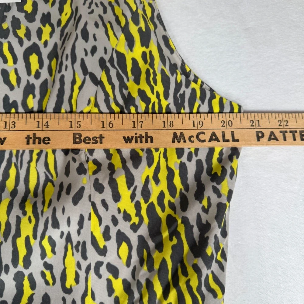 GAP New‎ Animal Print Sleeveless Sheath Dress Yellow Gray Black Plus Size 16